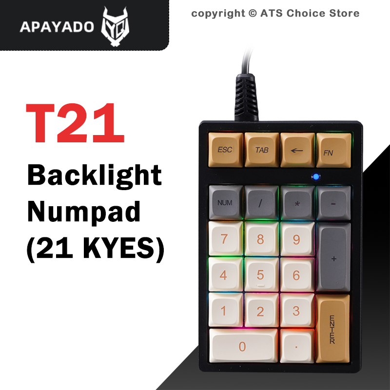 Pbt Keycaps For Numeric Keypad Numpad - APAYADO T21 Mechanisch Numpad 21 toetsen