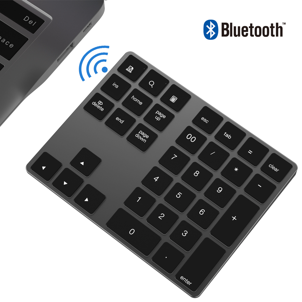 Bluetooth Numeric Keypad Aluminum Slim - Externe data-entry Bluetooth-nummerpad Oplaadbaar draadloos numeriek