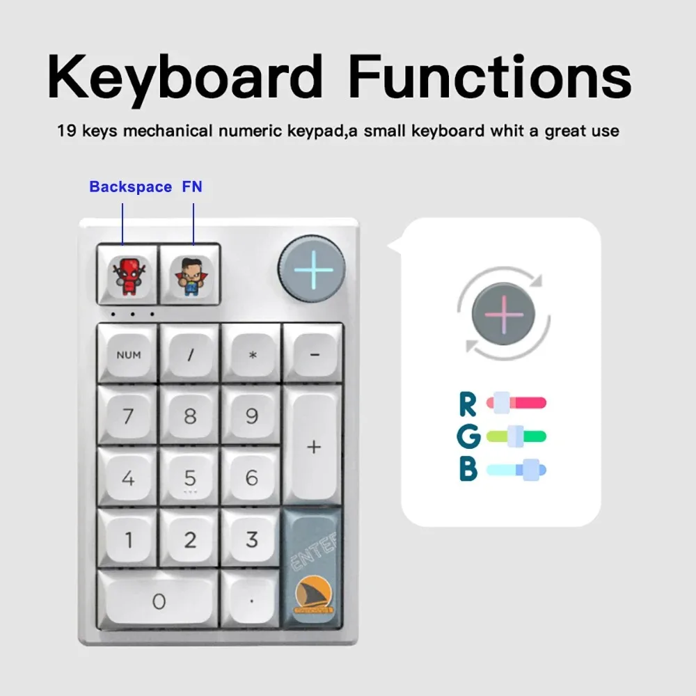 Mechanical Numpad Hot Swap Rgb Wireless - Darmoshark K3 Pro Draadloos Mechanisch Numeriek