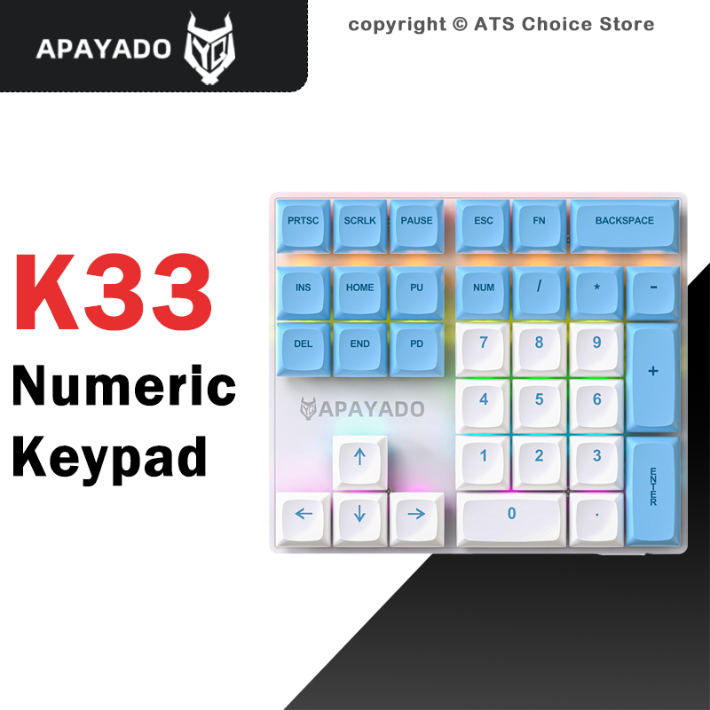 Pbt Keycaps For Numeric Keypad Numpad - APAYADO K33 Mechanisch numeriek toetsenbord 33