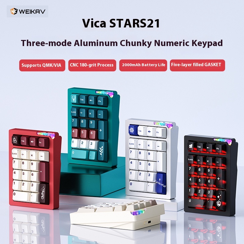 Mechanical Numpad Hot Swap Rgb Wireless - SUMREDA stars21-S Numpad Kits Draadloos mechanisch