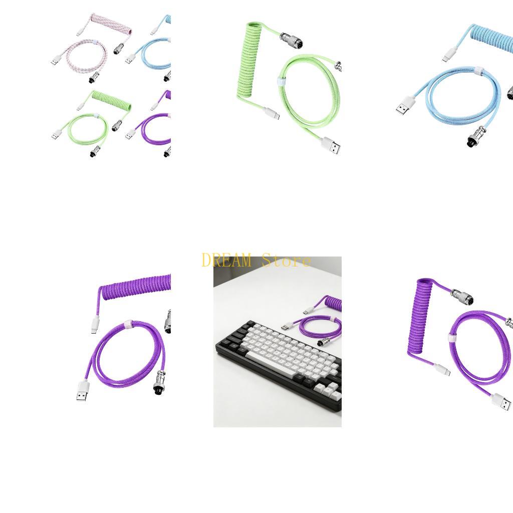 Type C Detachable Cable Coiled Keyboard - Afneembare metalen opgerolde toetsenbordkabel Type C