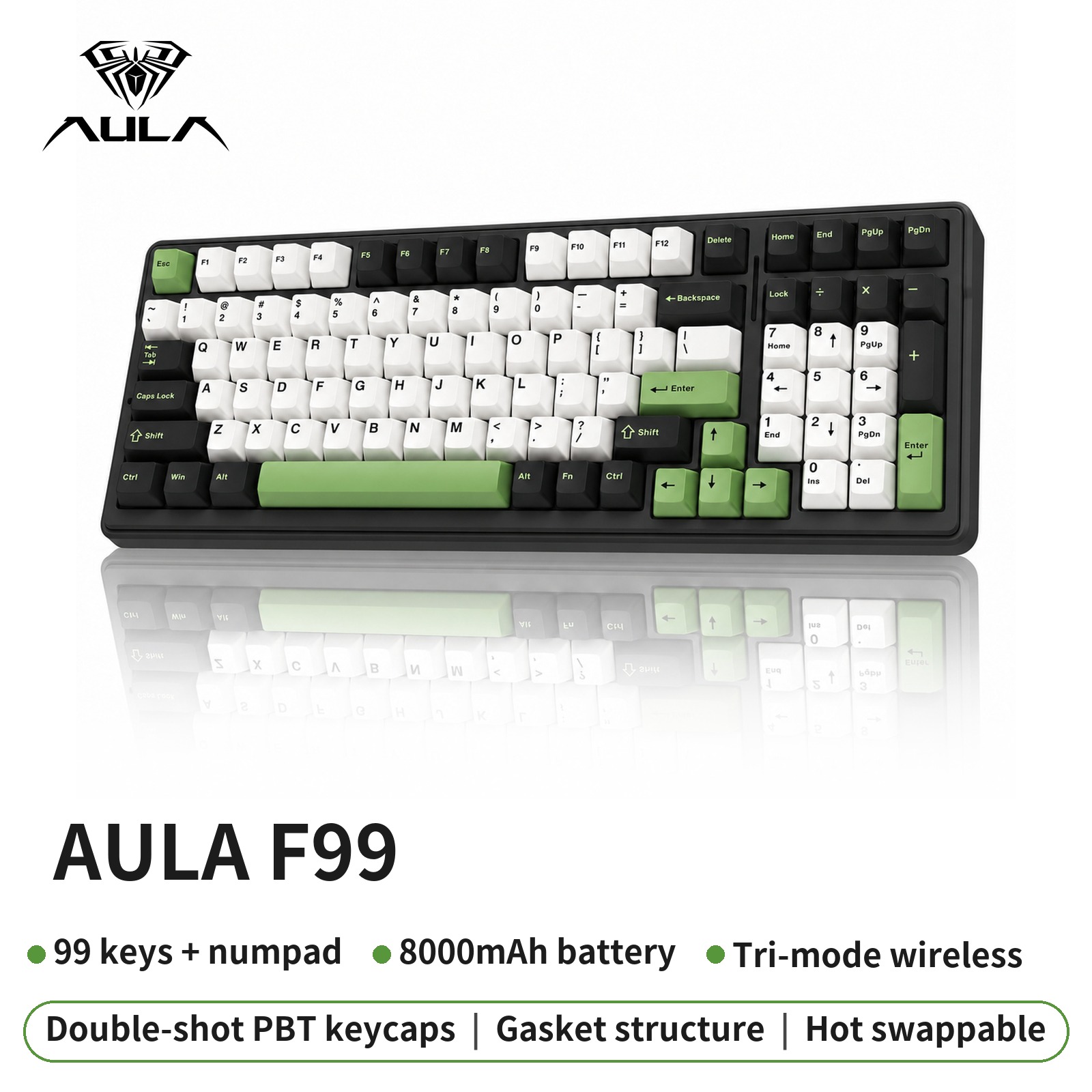 Mechanical Numpad Hot Swap Rgb Wireless - AULA F99 Pro Stille Draadloze Mechanische