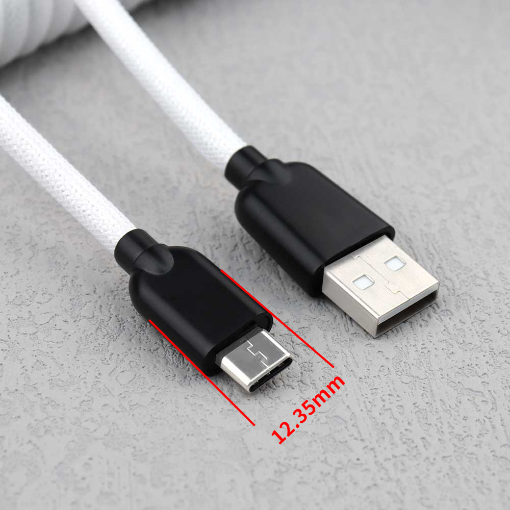 【 LANO 】Witte USB naar Type-C  - Type C Detachable Cable Coiled Keyboard recensie en prijs