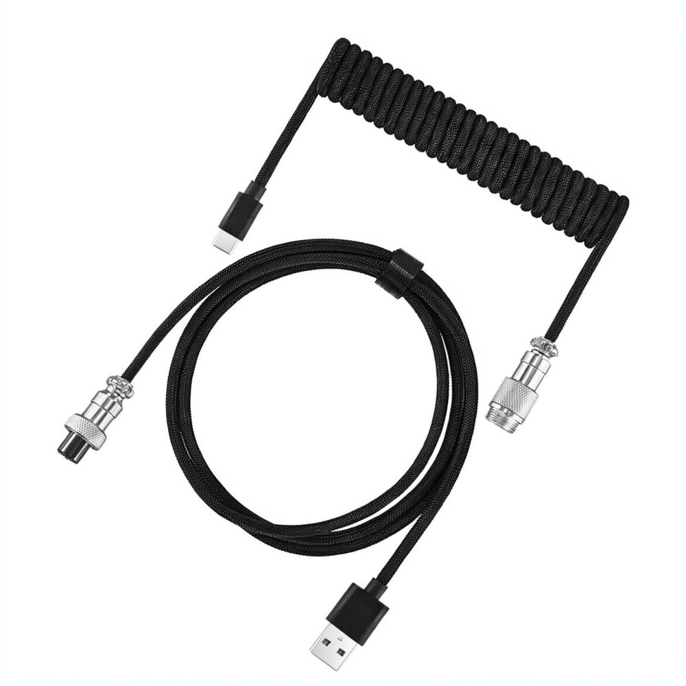 Gevlochten kabel voor mechanis - Type C Detachable Cable Coiled Keyboard recensie en prijs