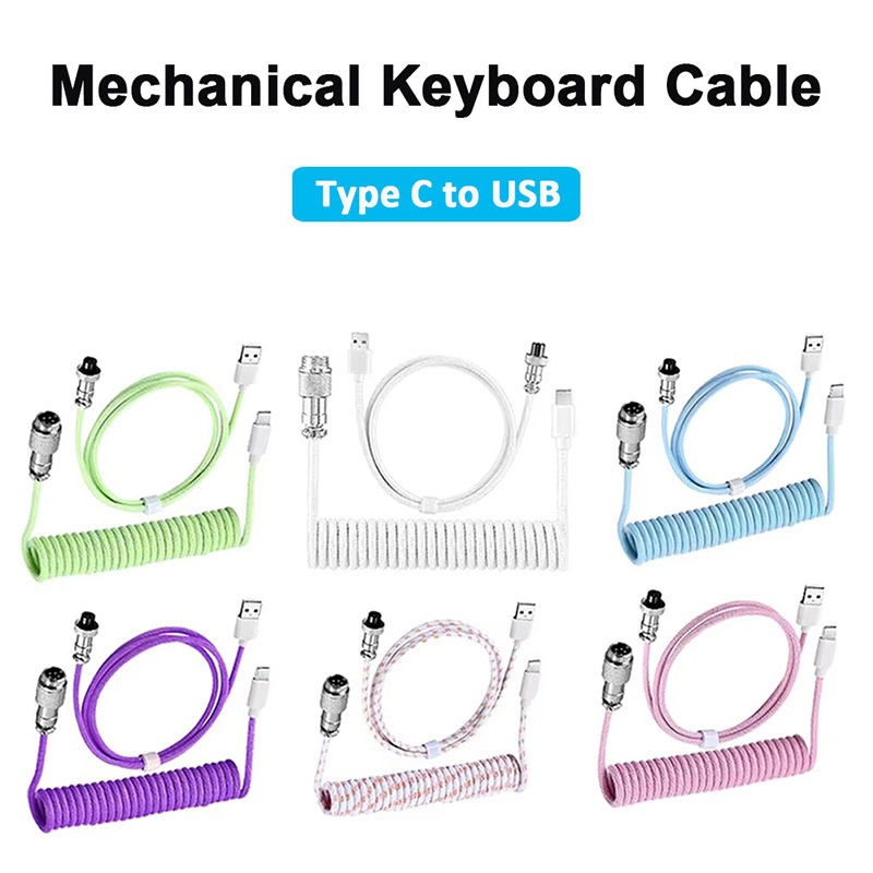 USB naar Type C spiraalkabel v - Type C Detachable Cable Coiled Keyboard recensie en prijs