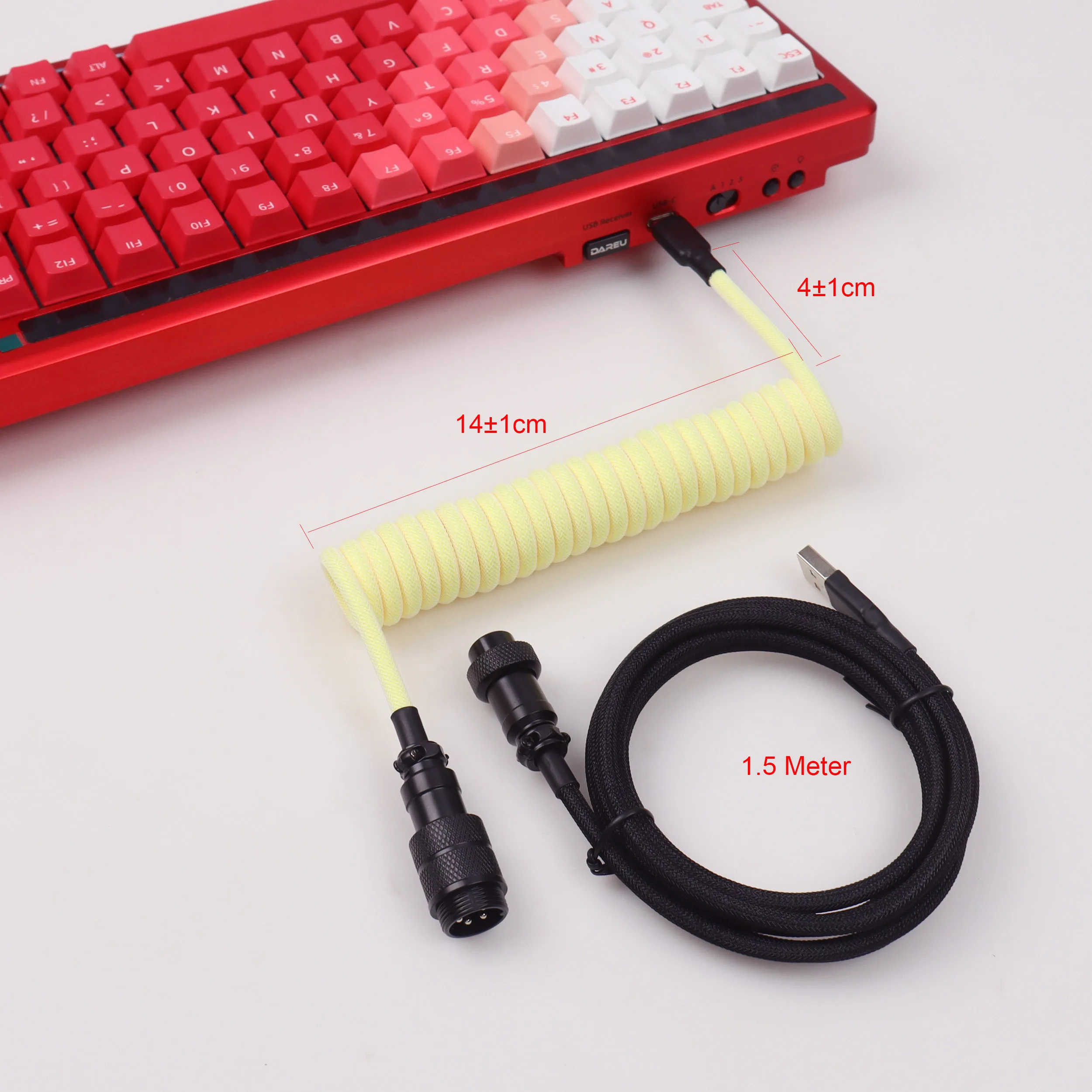 USB A naar Type C voor mechani - Type C Detachable Cable Coiled Keyboard recensie en prijs