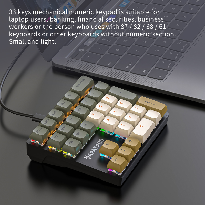 K33 33-toetsen mechanisch nume - Pbt Keycaps For Numeric Keypad Numpad recensie en prijs