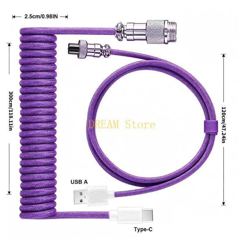 Afneembare metalen opgerolde t - Type C Detachable Cable Coiled Keyboard recensie en prijs