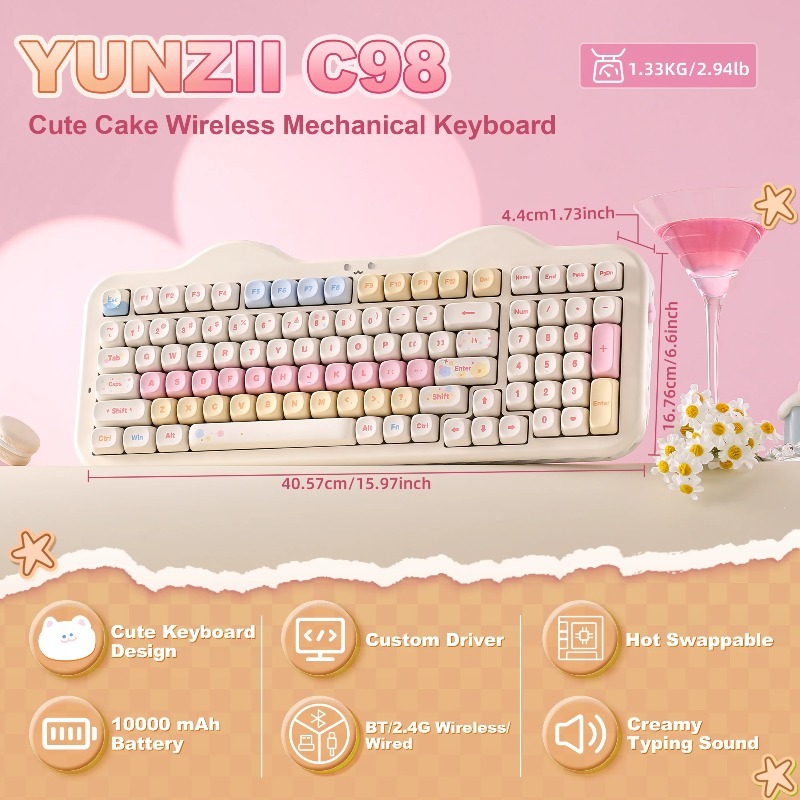 C98 Cake Draadloos Mechanisch  - Mechanical Numpad Hot Swap Rgb Wireless recensie en prijs