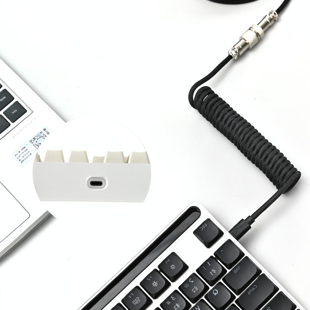 Gevlochten Aviator-kabel voor  - Type C Detachable Cable Coiled Keyboard recensie en prijs